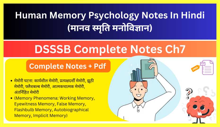 Human-Memory-Psychology-Notes-In-Hindi