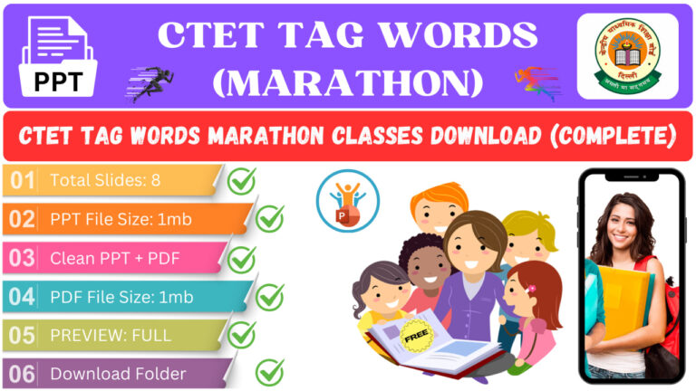 CTET TAG WORDS Marathon Classes PPT Download (COMPLETE)