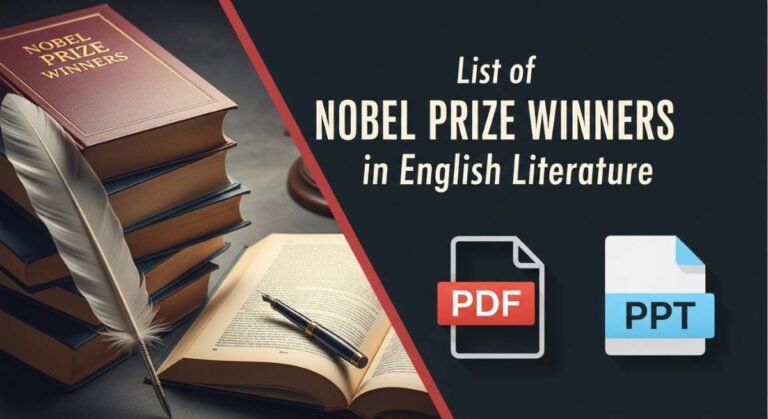 List Of Nobel Prize Winners in English Literature PDF PPT