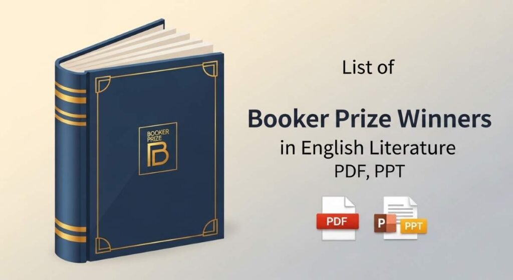 List of Booker Prize Winners in English Literature PDF, PPT
