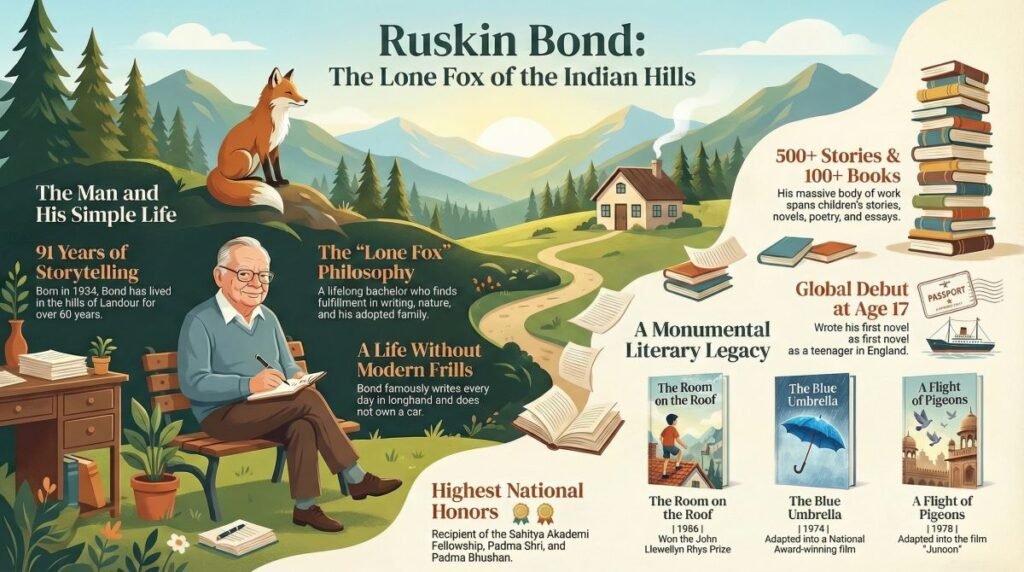 Ruskin Bond Biography PDF and PPT Slides Download (.PPTX)