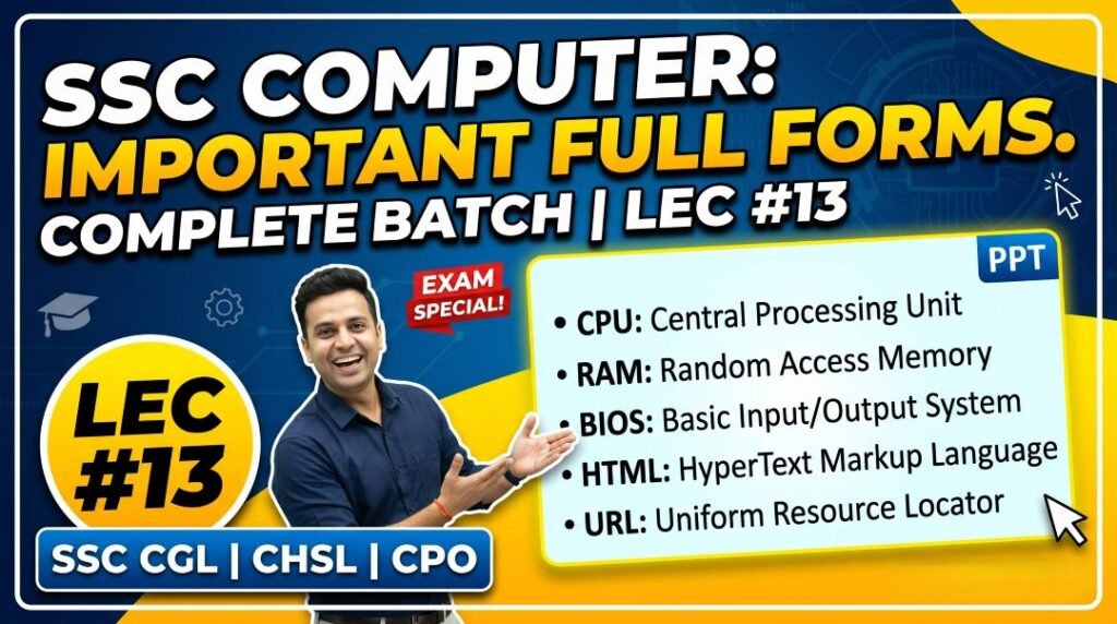 SSC Computer Important Full form PPT Slides (LEC #13)