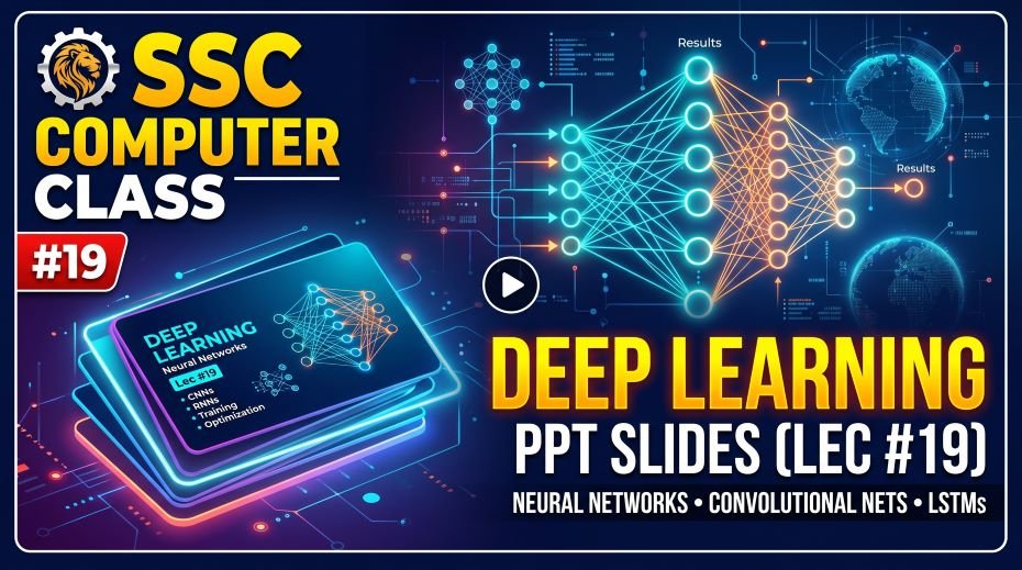 SSC Computer Class Deep Learning PPT Slides (LEC #19) 2 SSC Computer Class Deep Learning PPT Slides (LEC #19)