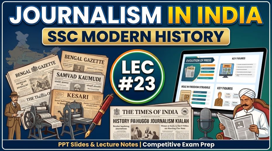 SSC Modern History Journalism in India PPT Slides (LEC #23)