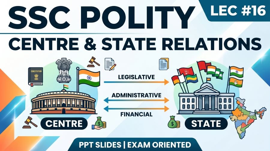 SSC Polity CENTRE and STATE RELATIONS PPT Slides (LEC #16)
