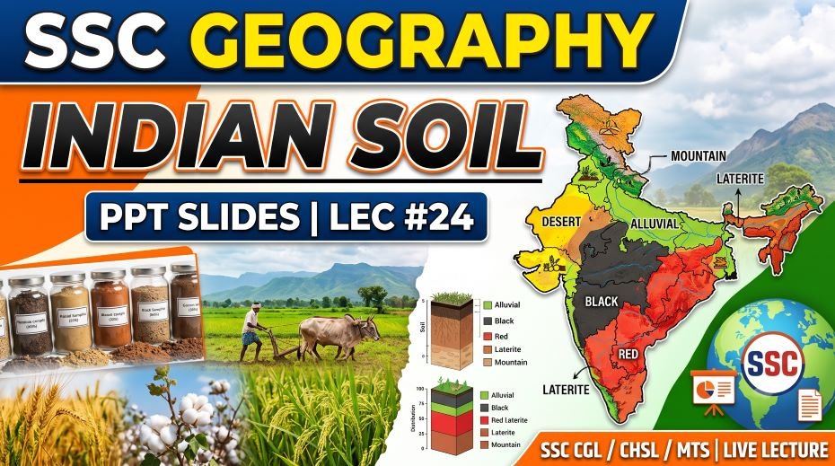 SSC Geography Indian Soil PPT Slides (LEC #24)